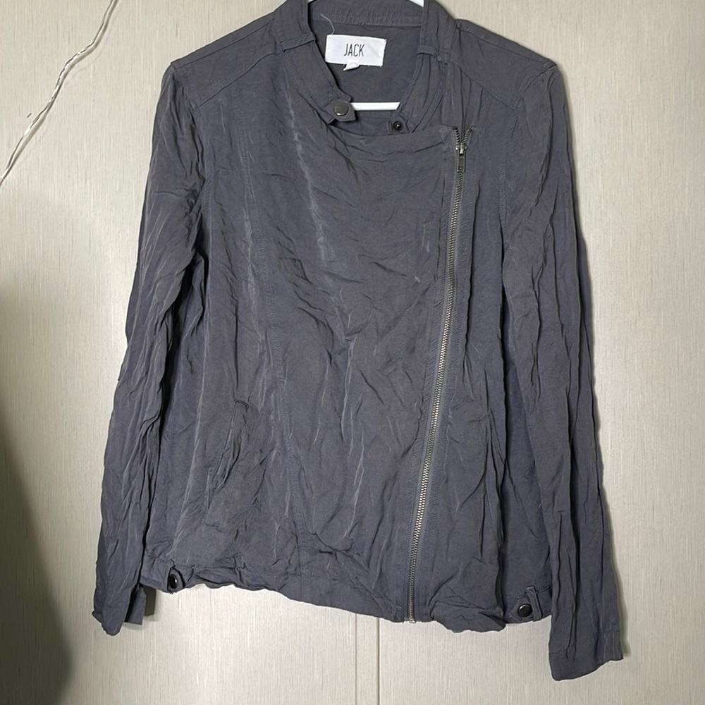 Jack gray motto zip up jacket medium